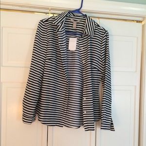 NEW! Banana Republic Blue & White Nautical Blouse